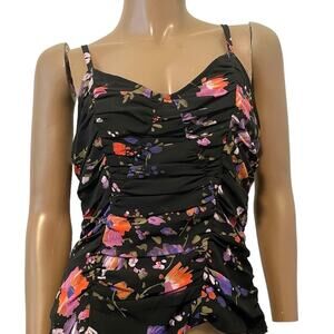 Latina Life 12 shirred ruched spaghetti strap tank blouse TS 1913